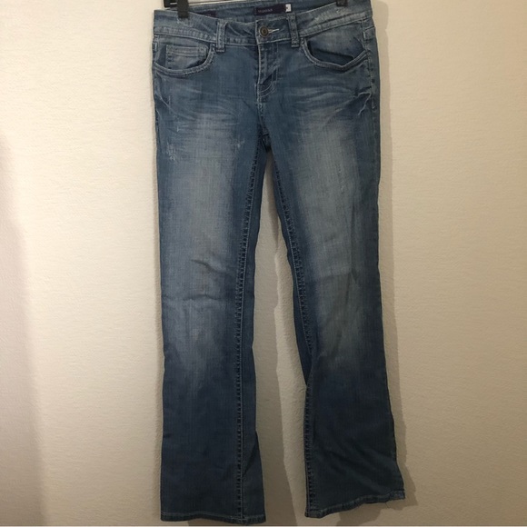 VIGOSS Womens Juniors 5 New York Boot Cut Jeans Light Wash Low Rise - Picture 2 of 14